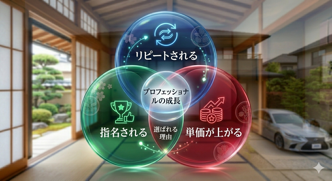 リピートされる、使命される、単価が上がる!を解説した画像