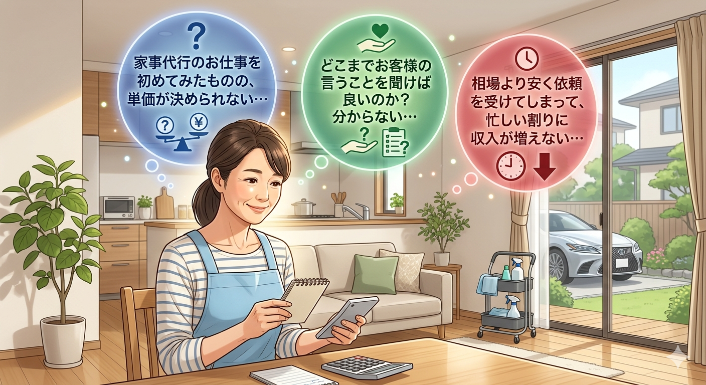 家事代行のお仕事の悩み一覧画像