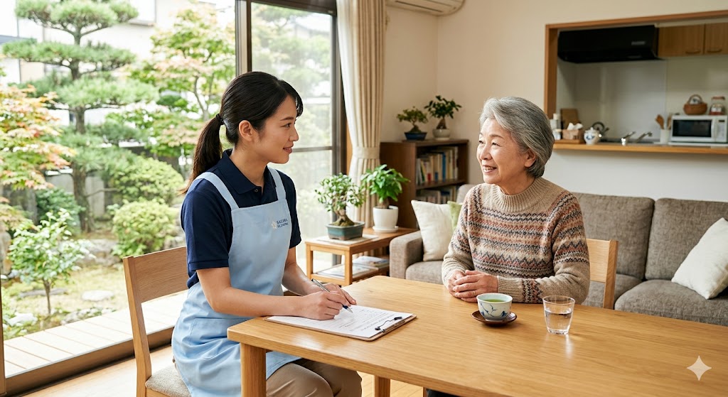 ヒアリングシートを使っている様子